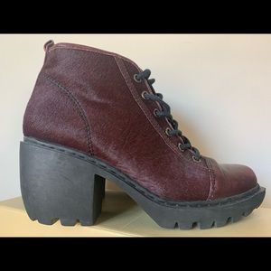 Opening Ceremony Grunge Haircalf Lace Up Booties